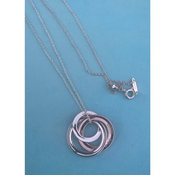 Tiffany & Co. Rubedo Metal Silver Interlocking 1837 Circle Chain Necklace - Picture 12 of 13